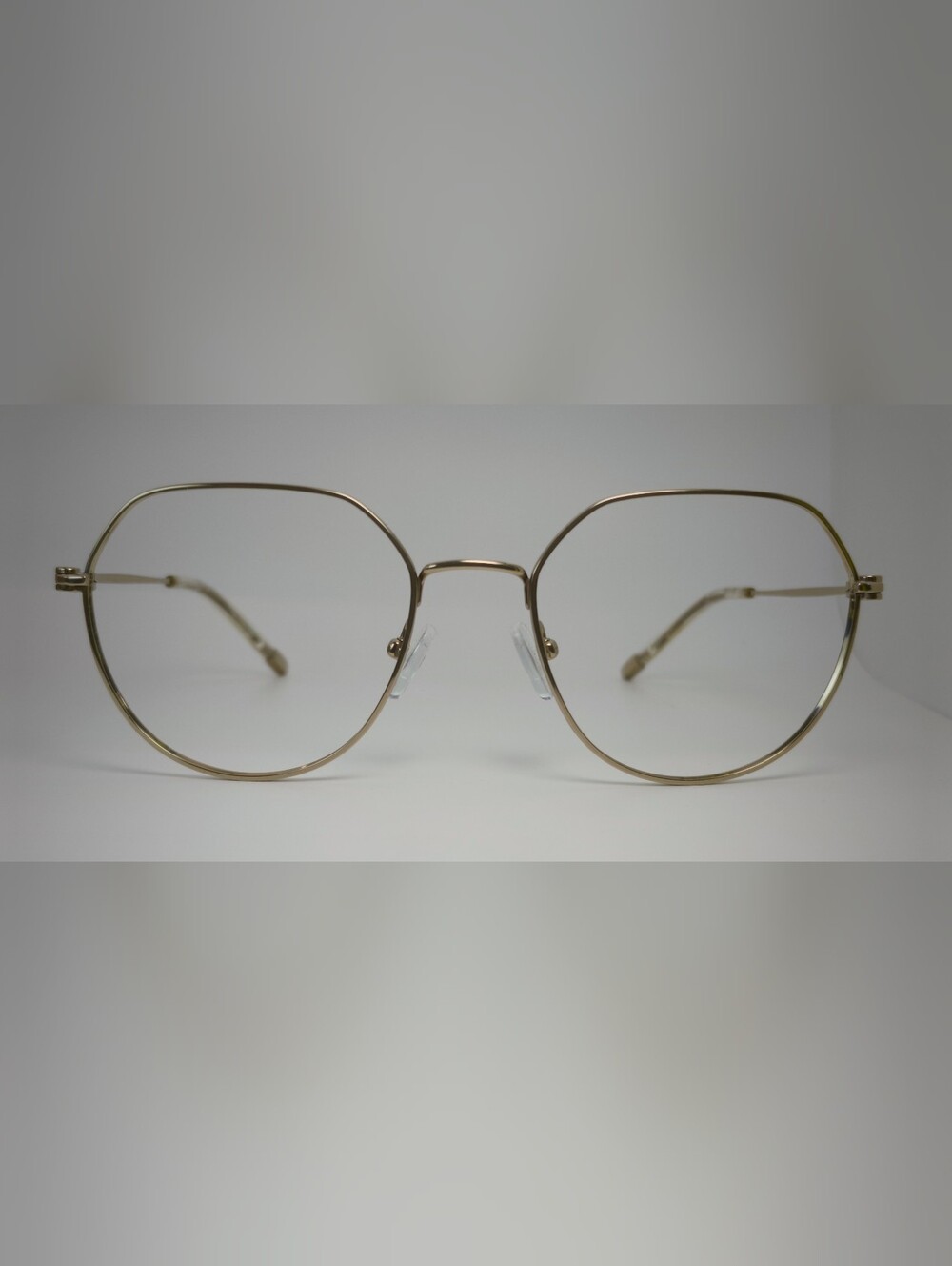 Zeus. Titianium. Gold Metal Geometric Eyeglasses. Brushed Gold. Minimalist.